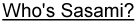 Who's Sasami?